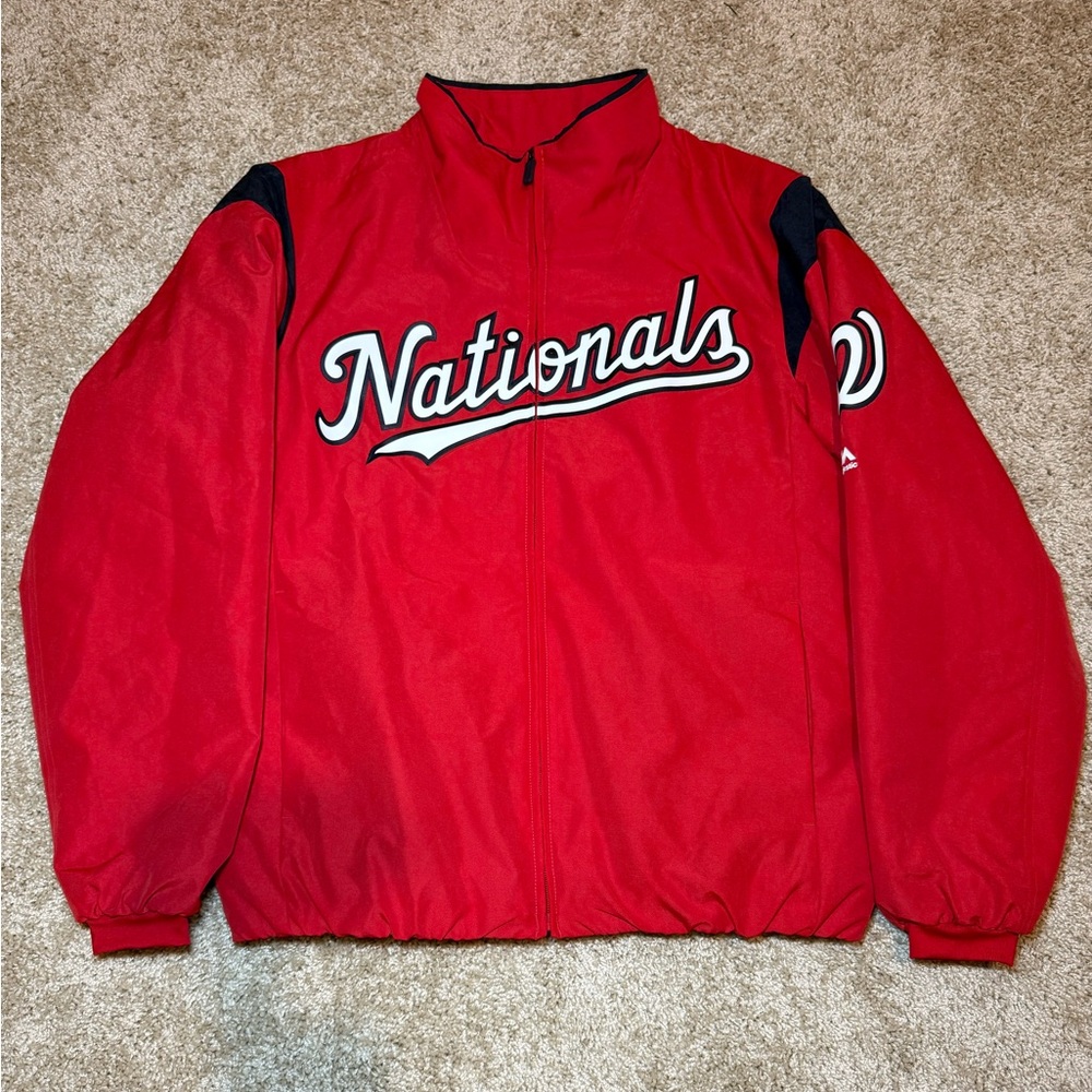 Majestic Washington Nationals on-field Therma Base thermal full-zip jacket